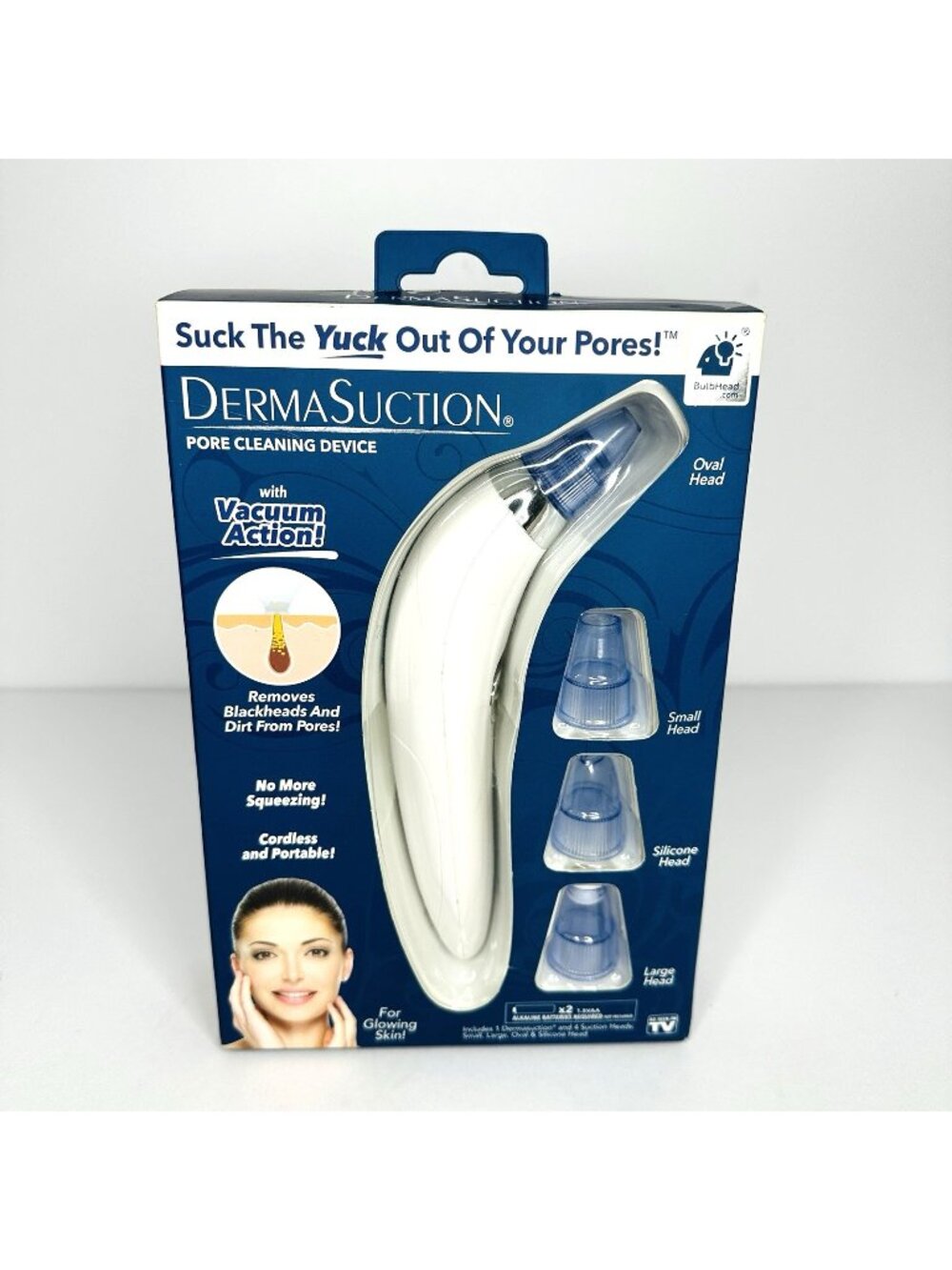 Dermasuction Pore Cleaning Device 4 Heads Cordless Portable Vacuum Face